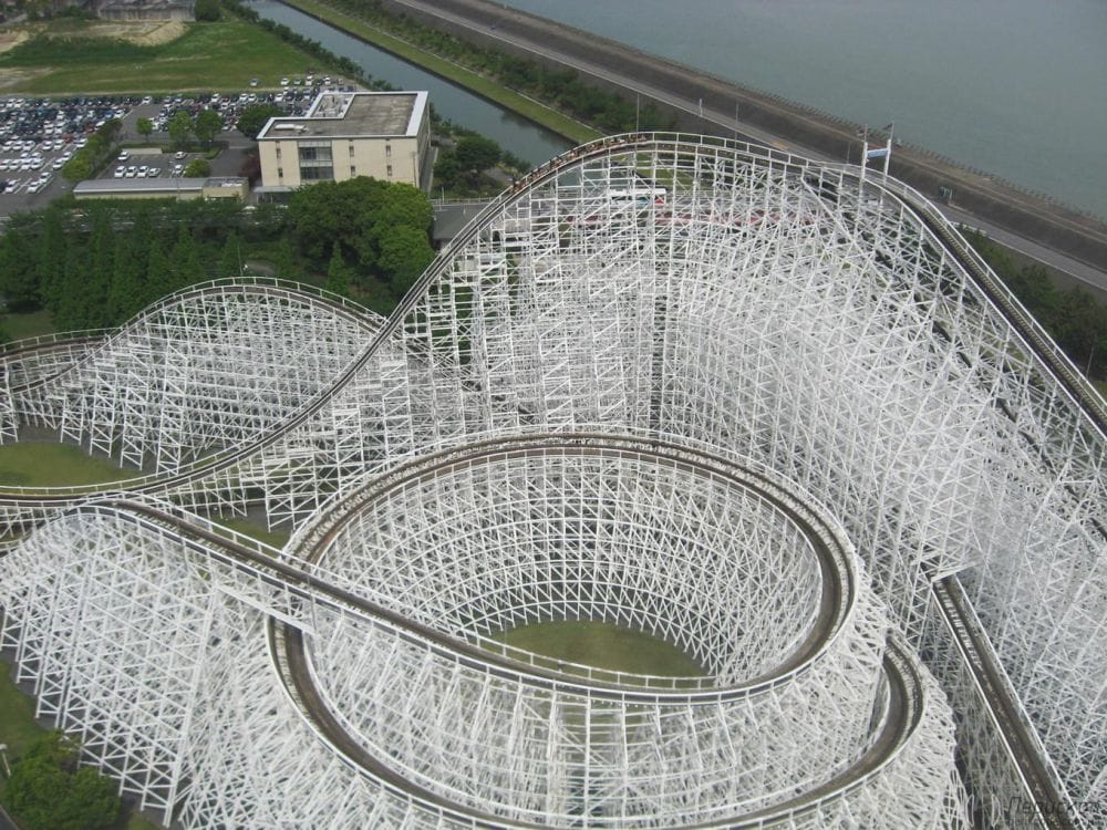 Парк Nagashima в Японії. Гірки - вид зверху